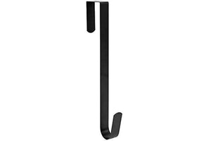 Sattiyrch 15" Wreath Hanger for Front Door,Sturdy Steel Wreath Door Hanger,Over The Door Hanger Hook (Black,1)