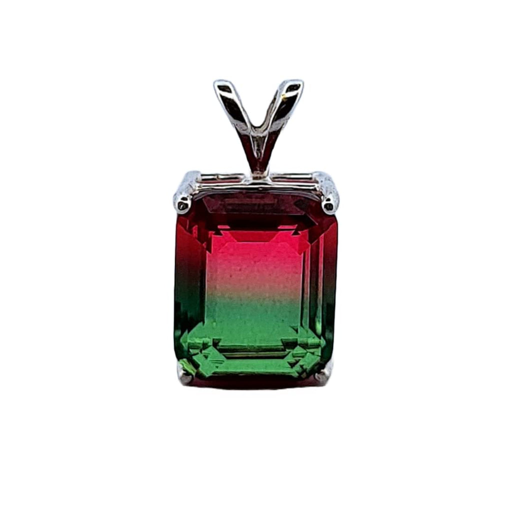 3ct Watermelon Tourmaline Sterling Silver Necklace