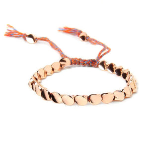 SofiaCreations Handmade Tibetan buddhist Braided Copper Beads Cotton String Women Bracelet