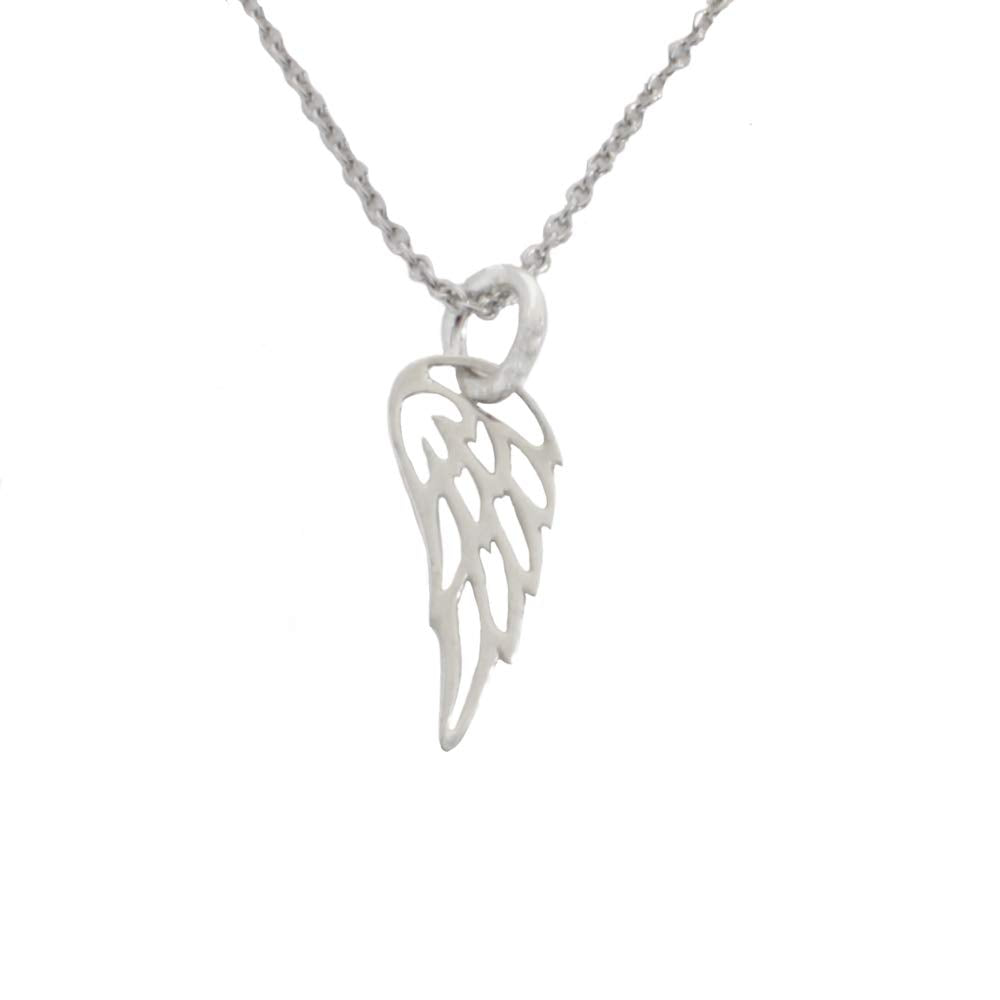 Sterling Silver Tiny Angel Bird Wing Charm Necklace 18"