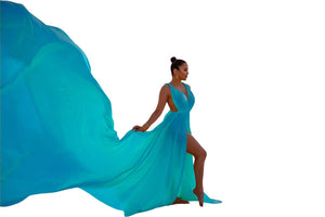 long flowy train for gorgeous photoshoot, wedding dress, Satin flying dress with maxi engagement summer dress