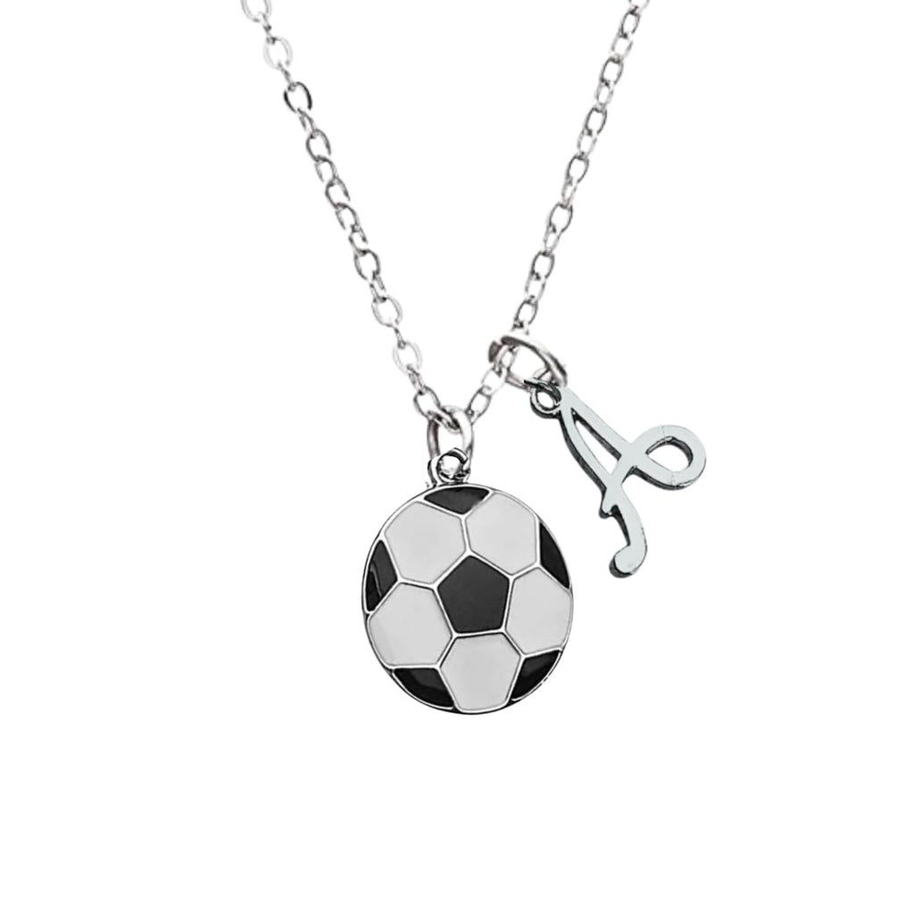 Personalized Soccer White Ball Initial Necklace, Soccer Jewelry - Soccer Player Gifts Custom Soccer Gift, Girls Soccer Jewelry, Gift for Soccer Players