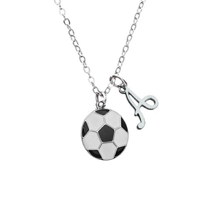 Personalized Soccer White Ball Initial Necklace, Soccer Jewelry - Soccer Player Gifts Custom Soccer Gift, Girls Soccer Jewelry, Gift for Soccer Players