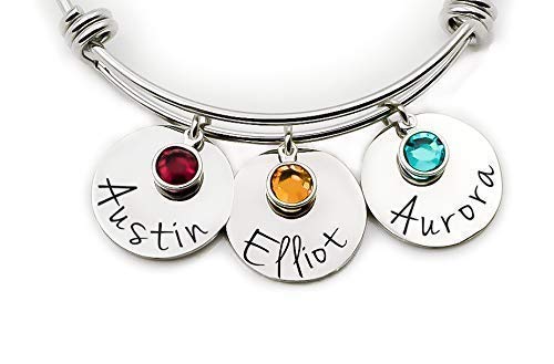 BrandedHeartJewelry Personalized Mother's bracelet with kids names mothers day gift for mom