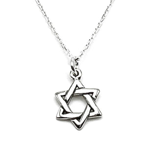 KEVIN N ANNA Sterling Silver Star of David Charm - Faith Charm Necklace, 18"