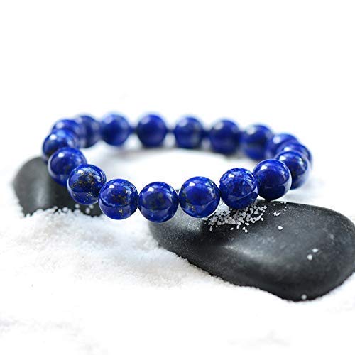 Crystal Agate Bracelets Lapis Lazuli Blue Stone Focus Bracelet - Bead Stretch Bracelet - Friendship Bracelet (8mm)