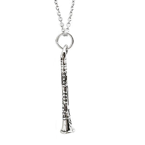 KEVIN N ANNA Sterling Silver 3D Clarinet Charm Necklace, 18"