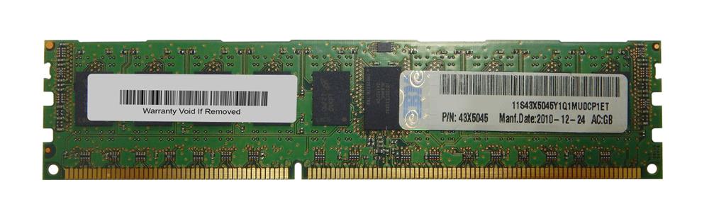 43X5045 - IBM 2GB 1333MHz DDR3 PC3-10600 ECC Registered CL9 240-Pin DIMM 1.5V Dual Rank x8 Memory Module