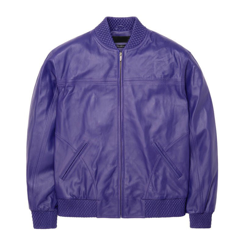 Men's Purple Basic Leather jacket