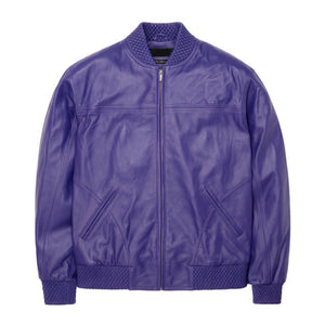 Men's Purple Basic Leather jacket