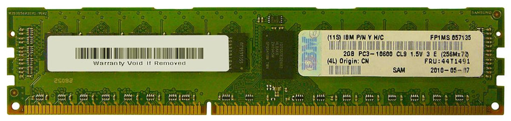 44T1491 - IBM 2GB 1333MHz DDR3 PC3-10600 ECC Registered CL9 240-Pin DIMM 1.5V Dual Rank x8 Memory Module