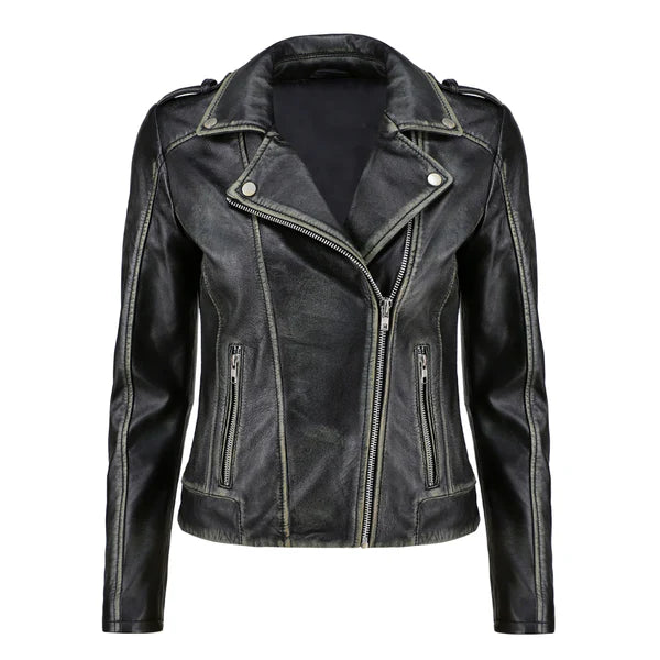 Vesper Modern Utility Leather Jacket for Women