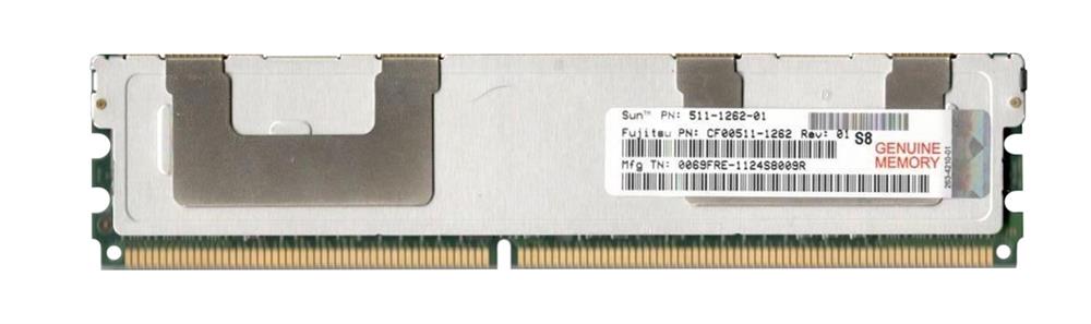 511-1262-01 - Sun 8GB 667MHz DDR2 PC2-5300 ECC Registered CL5 240-Pin DIMM 1.8V Dual Rank x4 Memory Module