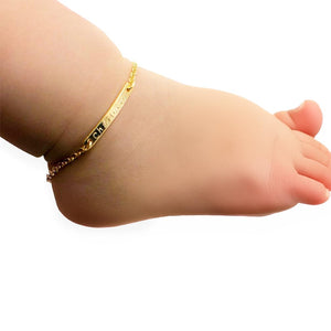 Heart Syndrome Personalized Baby Anklet 16K Plated Gold Rose Gold Silver Customized Kids Birthday Unique Gift New Born to Teen Kids Personalized gift