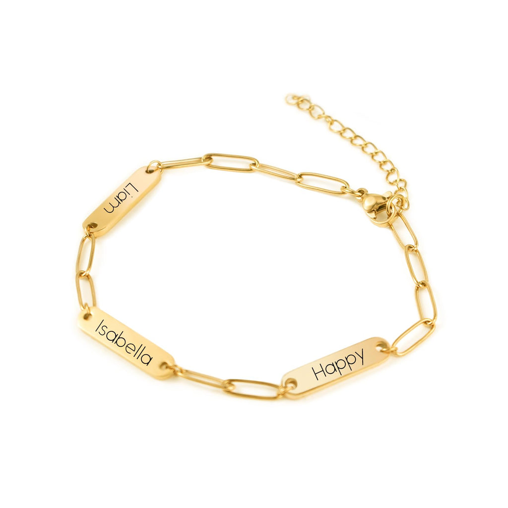 sufall Birthday Gifts for Women Personalized Name Bracelets Best Friend Bracelets Christmas Gifts for Mom and Daughter Custom Gold Plated Paperclip Bracelet Happy Birthday Gift for Sisters