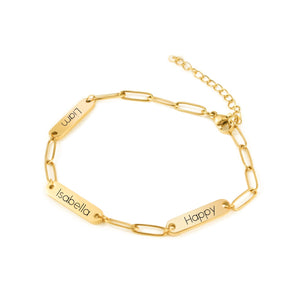 sufall Birthday Gifts for Women Personalized Name Bracelets Best Friend Bracelets Christmas Gifts for Mom and Daughter Custom Gold Plated Paperclip Bracelet Happy Birthday Gift for Sisters