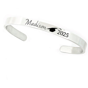 Personalized Graduation Gift Graduation Bracelet Gift For Graduation Personalized Name Jewelry Gift Class Of 2025 Gift Girl Graduation Gift GRADUATION-CUFF