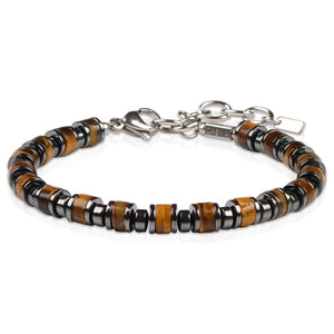 Casvia Multilayer Protection mens jewelry a bracelet made of natural tigers eye hematite This bracelet for men offers courage peace, perfect for gifting to dads, friends or yourself