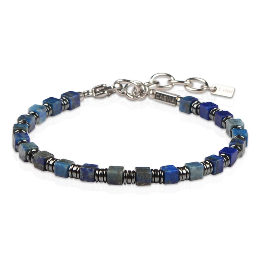 Casvia Handmade Mens Bracelets Exclusively Crafted with Natural Lapis Lazuli and Hematite the Premium Bracelets for Men as Exceptional Mens Jewelry for Unrivaled Energy and Style Appeal