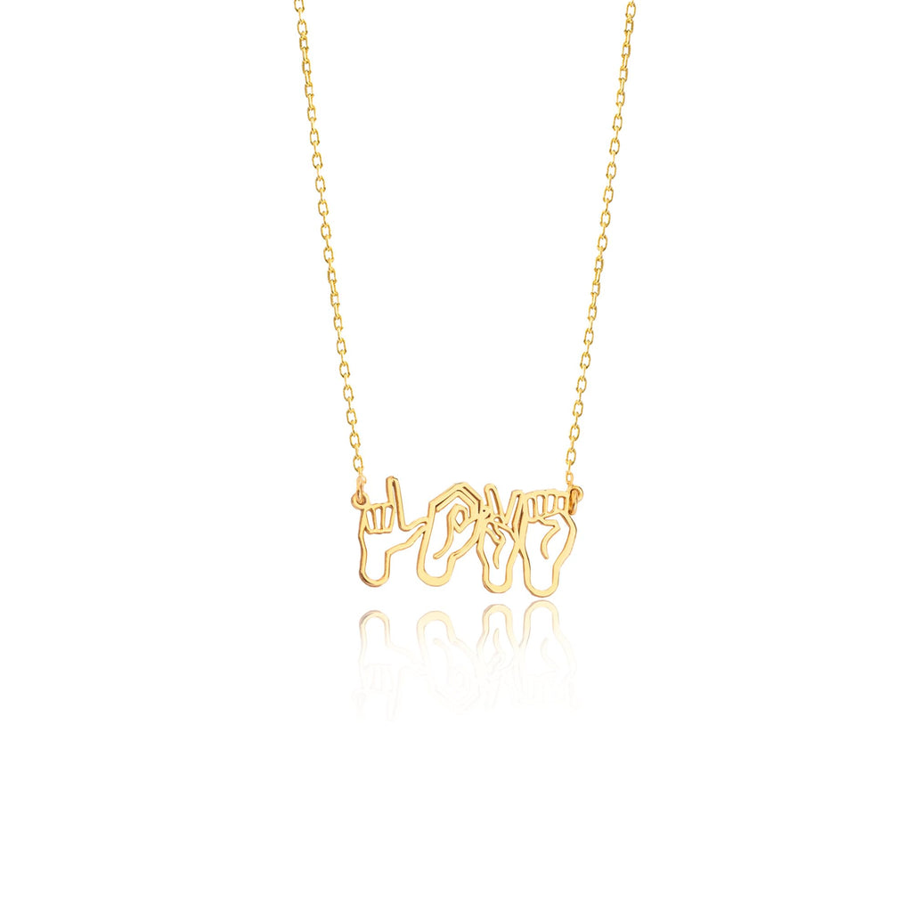 DKMN GM ASL Name Necklace | Sign Language Name Necklace | Personalized Asl | Bsl Necklace