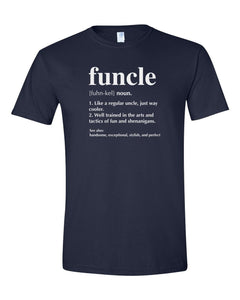 ElixirStreet Funcle T-Shirt - Funny Uncle Tshirt - Funcle Definition Shirt - Favorite Uncle Tee Idea - Like a Dad Defination (XXL, Navy)