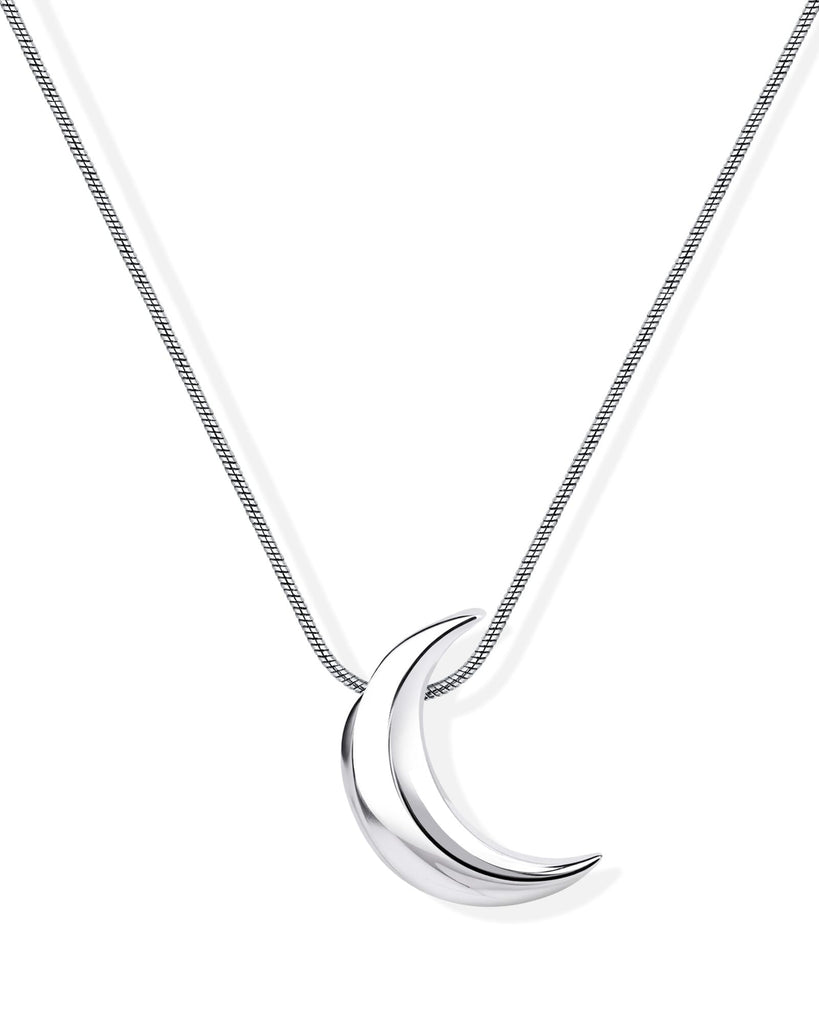 Zikichiky Dainty Silver Moon Necklace for Women-Tiny Crescent Moon Pendant Necklace Minimalist Celestial Silver Jewelry