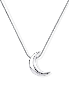 Zikichiky Dainty Silver Moon Necklace for Women-Tiny Crescent Moon Pendant Necklace Minimalist Celestial Silver Jewelry