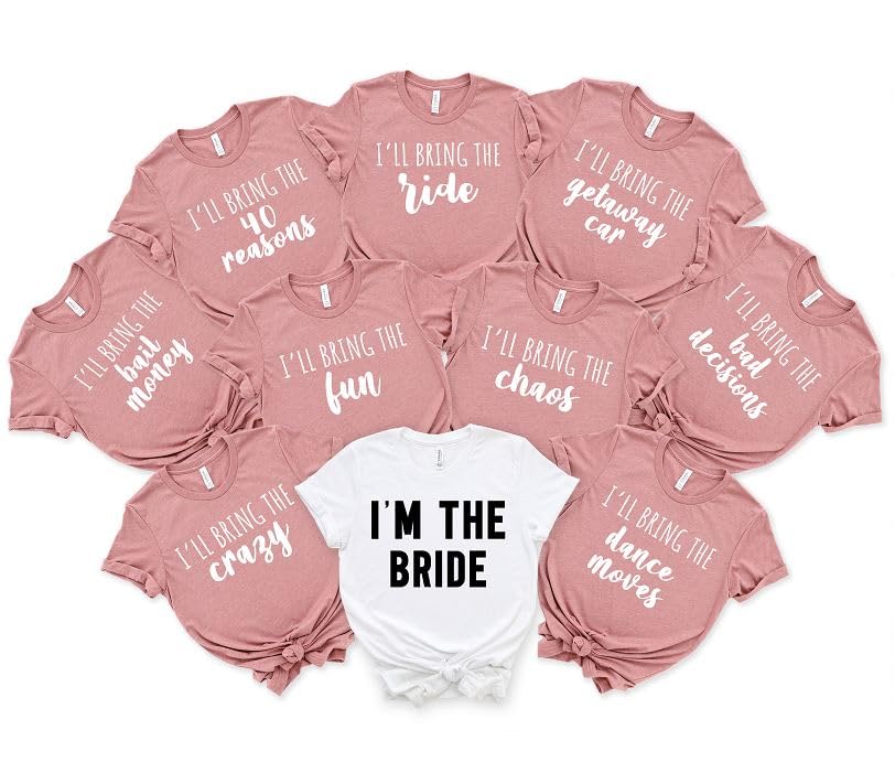FastDeliveryTees Bachelorette Party Favors T Shirt - Bridesmaid Gifts, Bridal Party Gifts, Bride T Shirt, Bachelorette Party Shirt, Bridesmaid Shirts, Team Bride Tee
