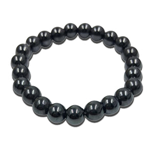 Certified Magnetite Beaded Gemstone Handmade Bracelet - Grounding and Protective Jewelry - Magnetic Energy, Balance, Stability, Mental Clarity, Adjustable Fit