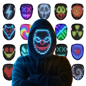 Mr.Pang LED Mask Light up Mask with Gesture Sensing, Cool Face Transforming Mask, Perfect Gifts for Halloween Christmas Birthday Cosplay Party