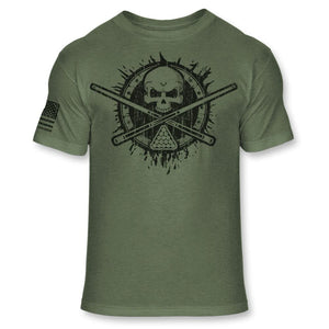 Billiards Skull Crossbones T-Shirt - Pool Shark Skull Logo Shirt - Soft Blend T - A134