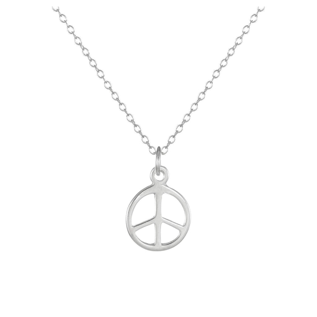 Jewelry by Dawn Small Sterling Silver Peace Sign Necklace 16, 18 or 20 inch