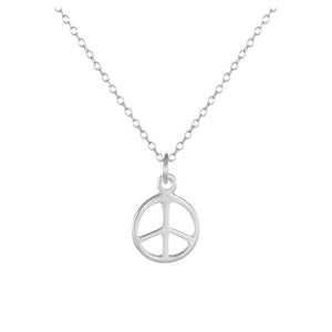 Jewelry by Dawn Small Sterling Silver Peace Sign Necklace 16, 18 or 20 inch