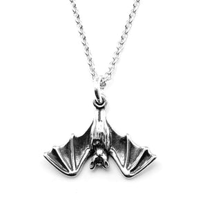 KEVIN N ANNA Sterling Silver Small Bat Charm Necklace, 18"