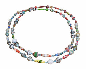 TEMBO AFRICA Handmade Paper Beads Necklace for Women Boho Jewelry Gifts Handmade From Africa