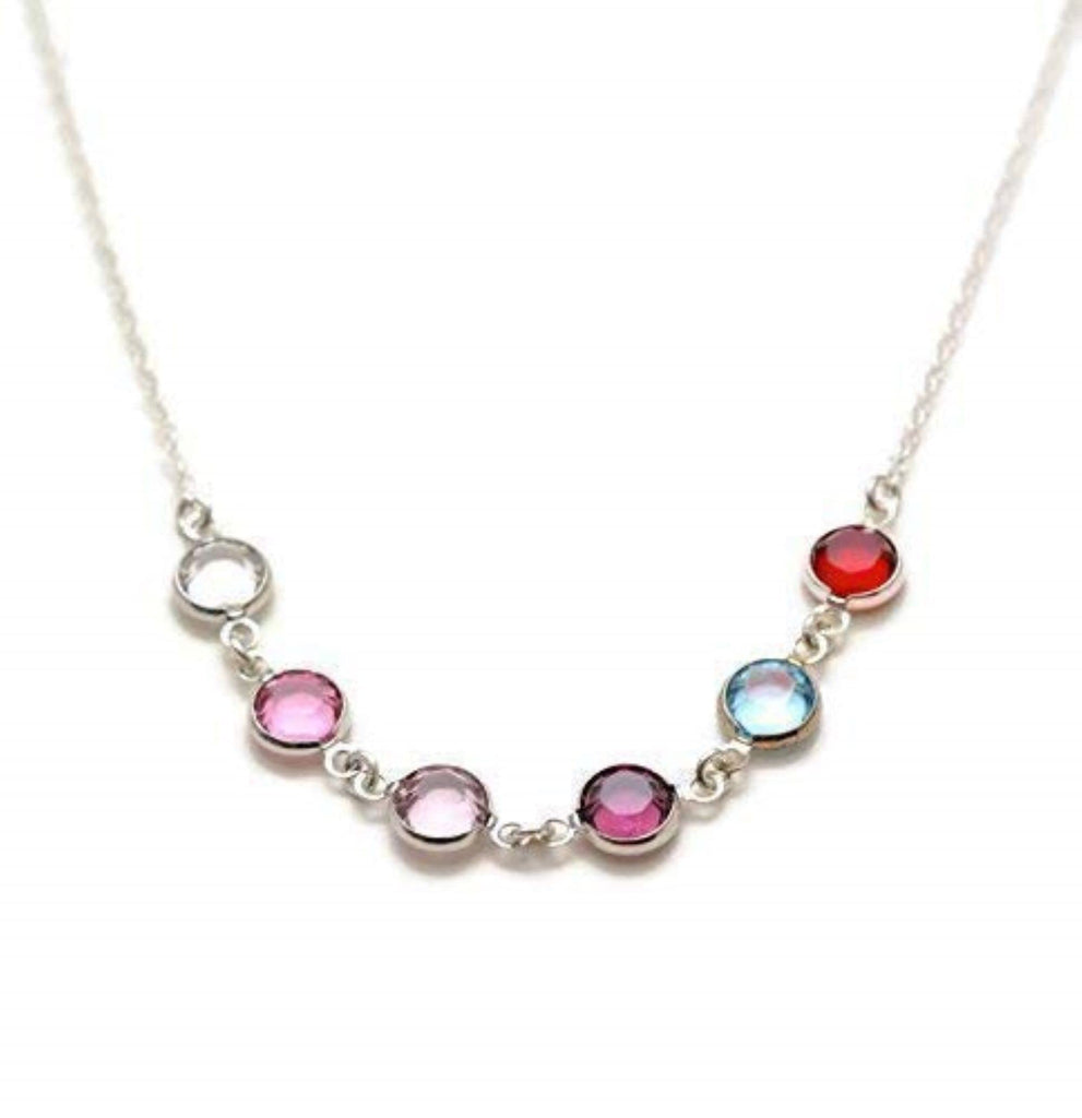 Birthstone Necklace for Mom Mothers with Birthstones Grandma Necklace Sterling Silver Birthstone Jewelry Mothers Day Gifts Grandma Gifts for Her