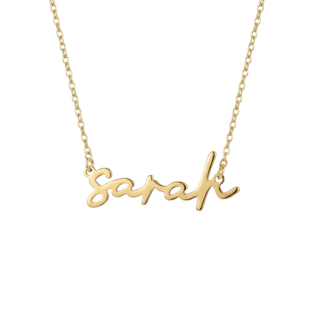 Custom Lowercase Name Necklace For Women – Personalized Nameplate Necklaces – Sterling Silver Gold Plated Pendant – Customized Jewelry Gift – Small Letter Necklace For Her