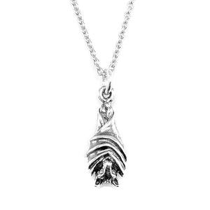 KEVIN N ANNA Sterling Silver Petite Hanging Bat Charm Pendant Necklace, 18"