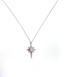 Handmade 925 Sterling Silver North Star Necklace with Zircon Stone – Elegant Gift for Women, Adjustable Chain, Perfect for Birthdays, Anniversaries, and Special Occasions