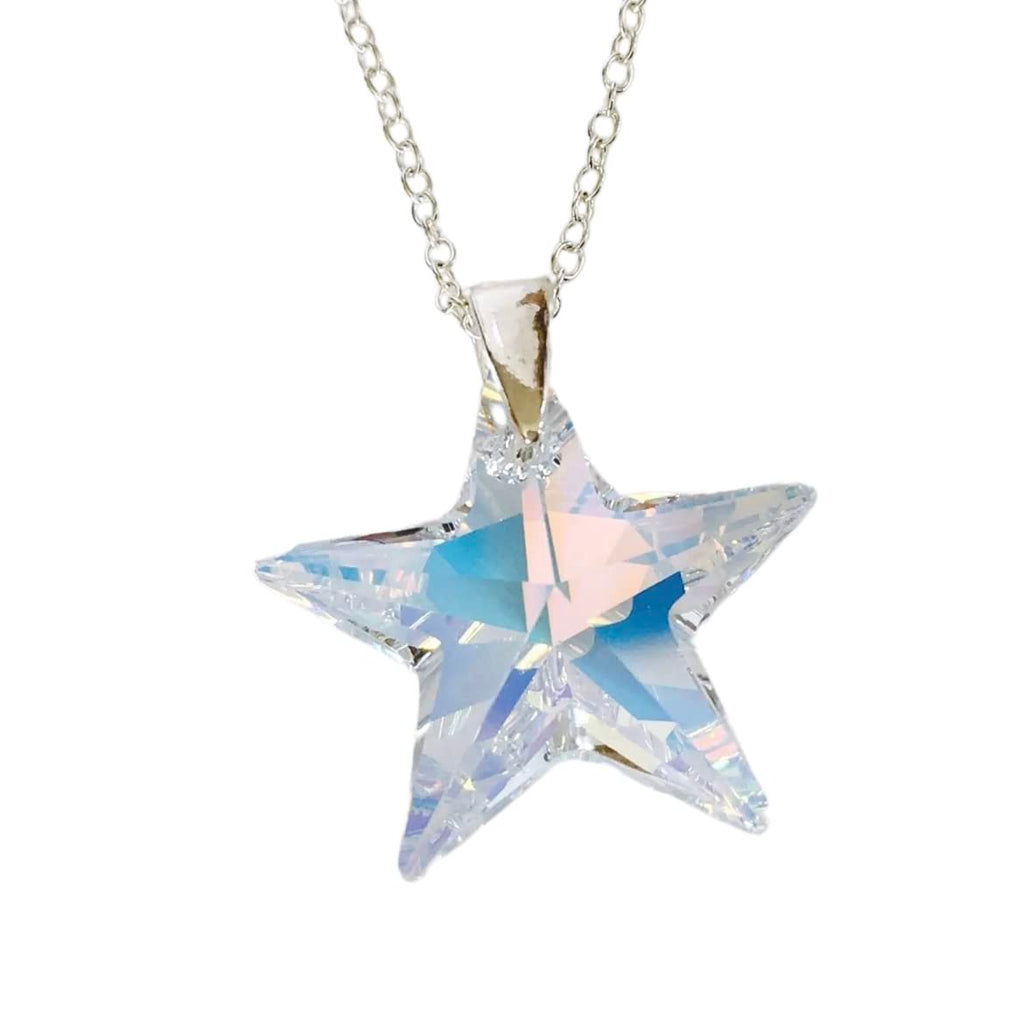 Beautiful days 365 Sterling Silver Necklace Made With Austrian Crystal Star Aurora Boreali