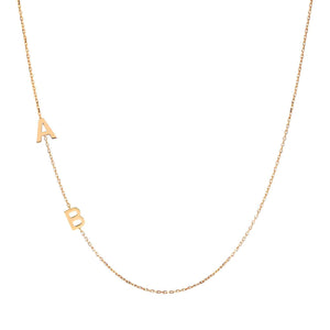JEWEE DIAMOND Sideways Initial Necklace for Women – Personalized Letter Necklace in 14K Gold Filled or Sterling Silver – Dainty Custom Name Pendant – Bridesmaid, Birthday, Christmas Gift