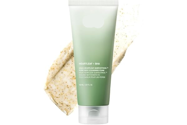 Green skincare product with 'anua' branding on a white background