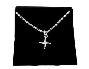 Tiny Saint Brigid Cross Necklace, Brigid of Kildare, Irish Goddess Cross, Protection from Evil, 20" Stainless Steel Cable Chain