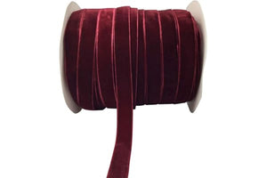 10 Yards Burgundy Velvet Ribbon Spool (Wine, 5/8")