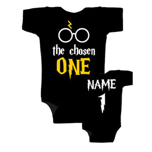 Personalized options The one wizard birthday theme bodysuit shirt baby, Add on matching tshirts custom options mom, dad, grandma, pet, siblings of - The chosen onebirthday +++