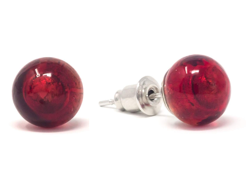 Authentic Murano Glass Stud Earrings - Murano Glass Hand Made In Italy - beaded earrings - Hand Blown Glass