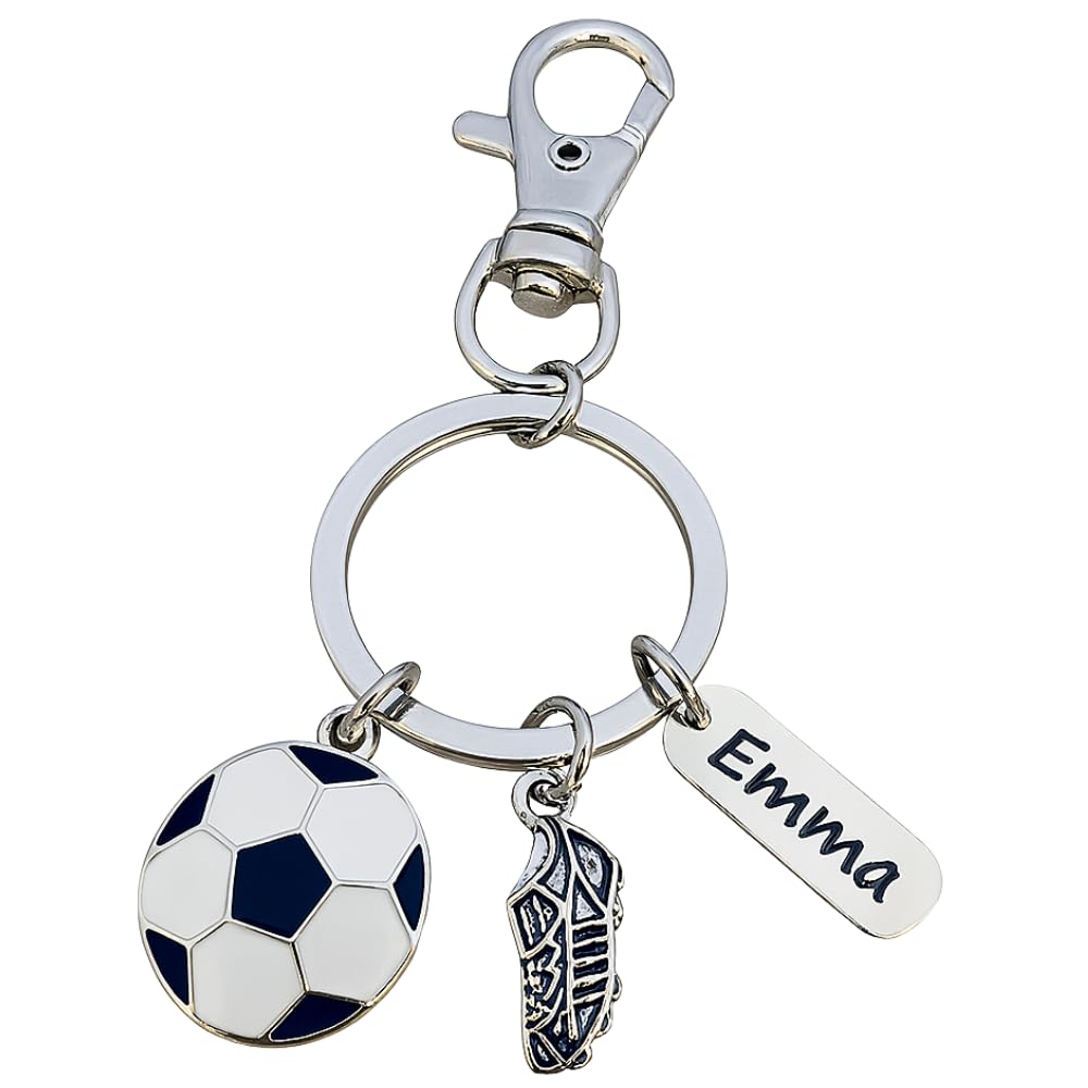 Personalized Engraved Soccer Keychain, Custom Soccer Gift, Girls Soccer Jewelry, Soccer Player, Soccer Mom, Team and Coaches