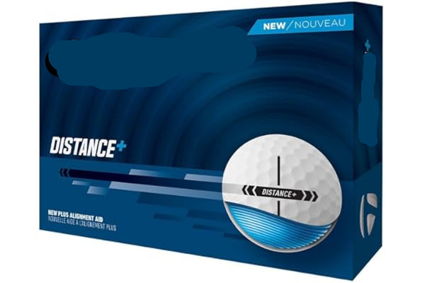 TaylorMade Distance+ golf ball packaging on a white background