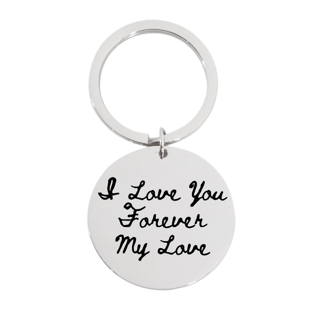 Personalized Actual Handwriting Engraved Keychain - Custom Real Signature Engraved Keychain - Personalized Memorial Keepsake - Custom Christmas Gift - Custom Gift for Child, Grandchild