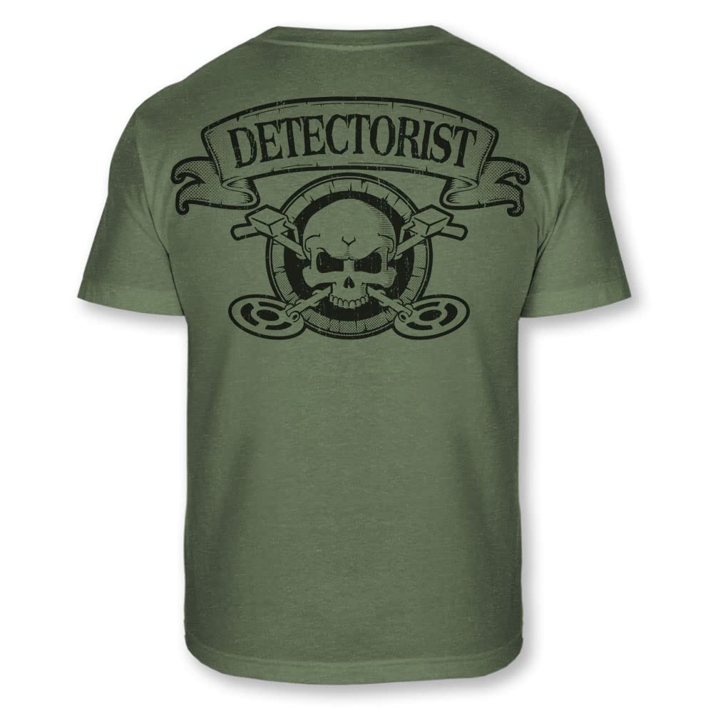 Metal Detecting Skull Crossbones Soft Blend T - Detectorist Badge Tee Shirt - A88